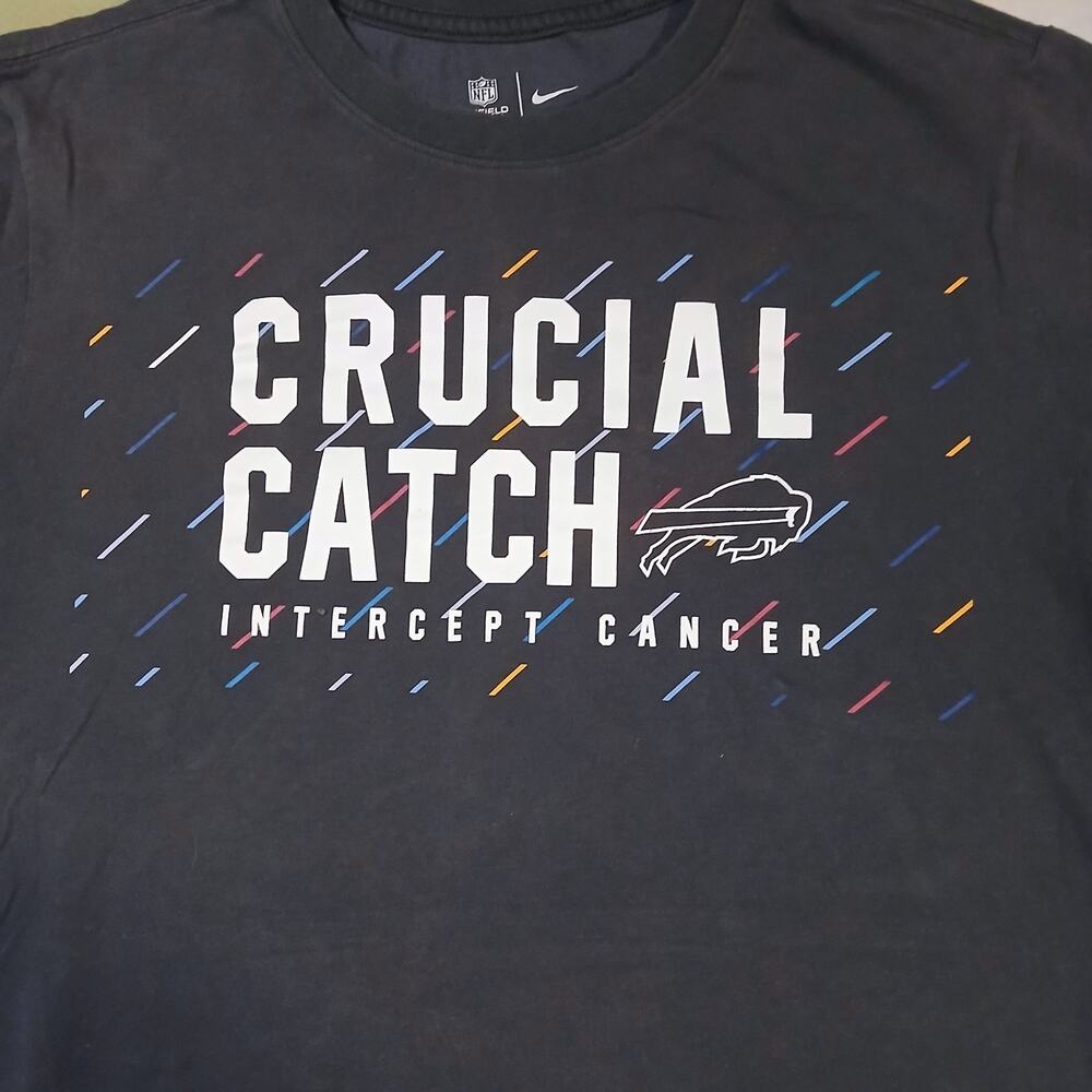 Buffalo Bills NFL Crucial Catch Nike Dark Gray T-Shirt; Men’s Size Large DriFit